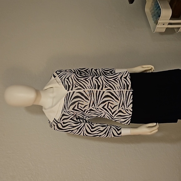 VTG RAVEL Mesh Zebra Print Double Wing Collar Zipper Shacket - Picture 2 of 9